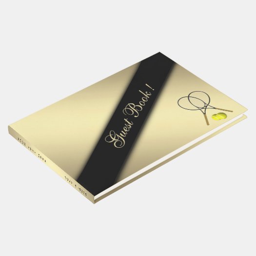 Tennis Theme Custom Gold Guest Book