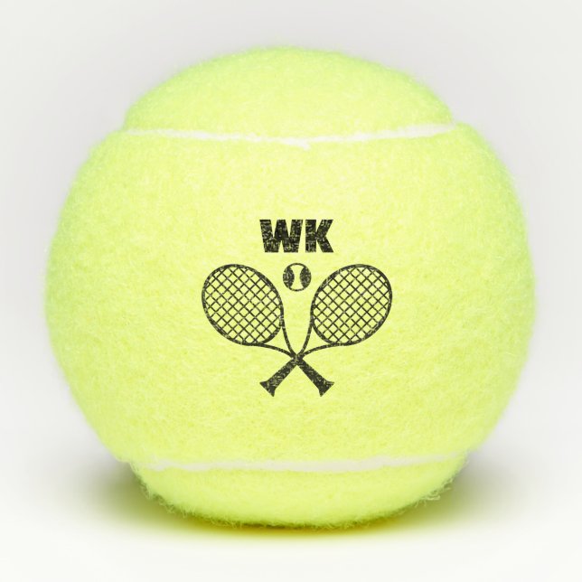 Tennis Theme Custom Monogram Tennis Balls (Front)