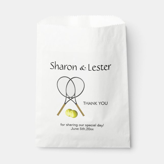 Tennis Theme Favor Bag (Front)