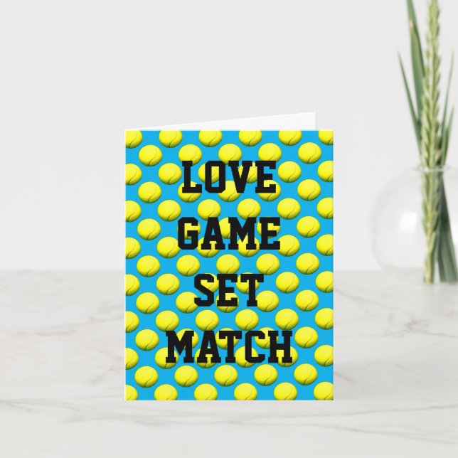 Tennis Theme Folded Anniversary Card (Front)