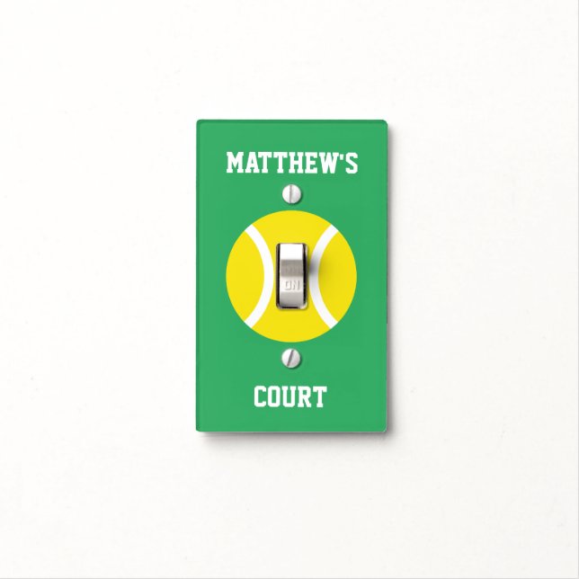 Tennis theme kid's baby nursery room light switch cover (In Situ)