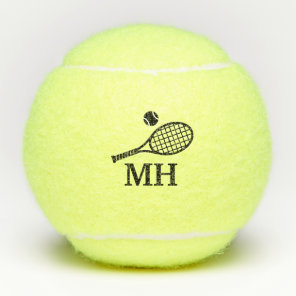 Tennis Theme Monogram Initials Balls