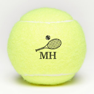 Tennis Theme Monogram Initials Balls