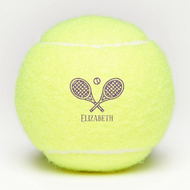 Tennis Theme Monogrammed Name Balls (Front)