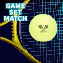 Tennis Theme Monogrammed Name Balls