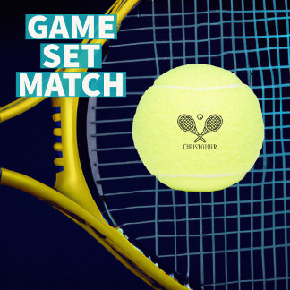 Tennis Theme Monogrammed Name Balls
