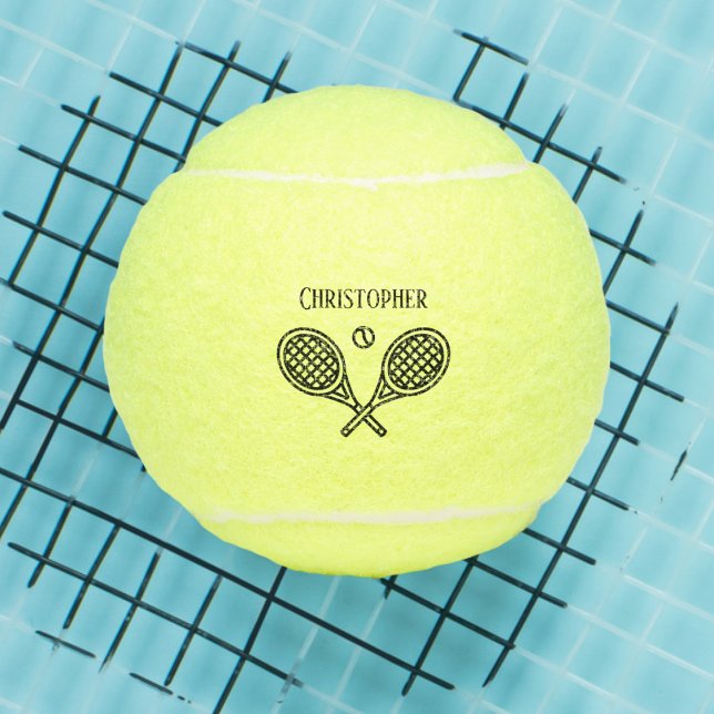 Tennis Theme Monogrammed Name Balls (Creator Uploaded)