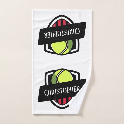 Tennis Theme Monogrammed Name Hand Towel