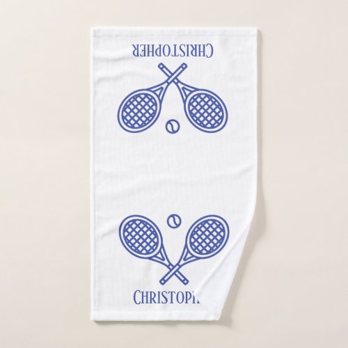 Tennis Theme Monogrammed Name Hand Towel