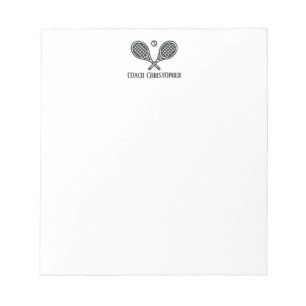 Tennis Theme Monogrammed Name Notepad