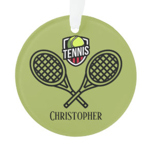 Tennis Theme Monogrammed Name  Ornament