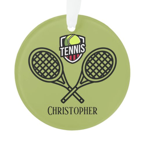 Tennis Theme Monogrammed Name  Ornament