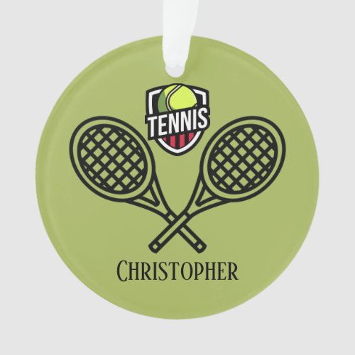 Tennis Theme Monogrammed Name  Ornament