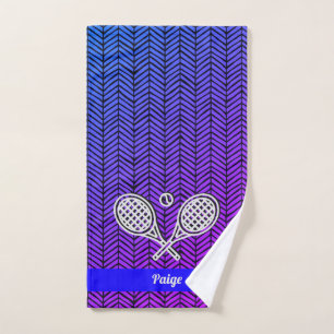 Tennis Theme Monogrammed Name Tennis Ball Hand Tow Hand Towel