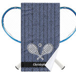 Tennis Theme Monogrammed Name Tennis Ball Hand Towel<br><div class="desc">Single tennis players and doubles teams will love this tennis themed designed. Modern logo icon style design with two rackets and a ball. Add your name to create a customized design. The perfect towel for tennis players who play hard.</div>