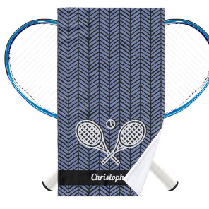 Tennis Theme Monogrammed Name Tennis Ball Hand Towel