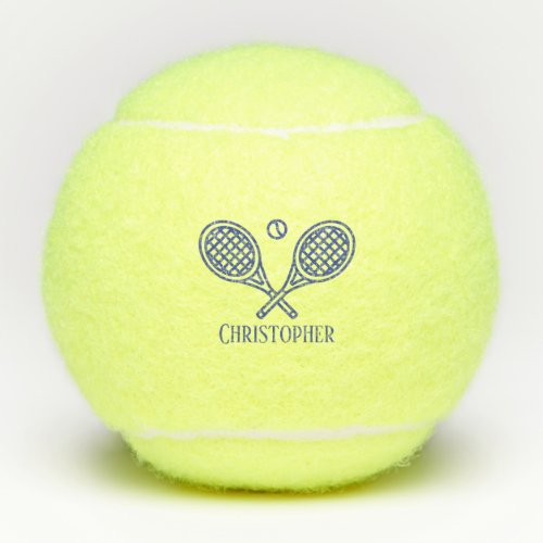 Tennis Theme Monogrammed Name Tennis Balls