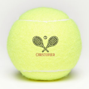 Tennis Theme Monogrammed Name Tennis Balls