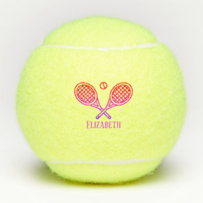 Tennis Theme Monogrammed Name Tennis Balls