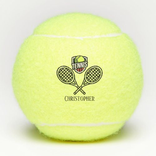 Tennis Theme Monogrammed Name Tennis Balls
