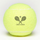Tennis Theme Monogrammed Name Tennis Balls (Front)