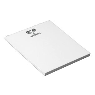 Tennis Theme Simple Modern Monogrammed Name Notepad