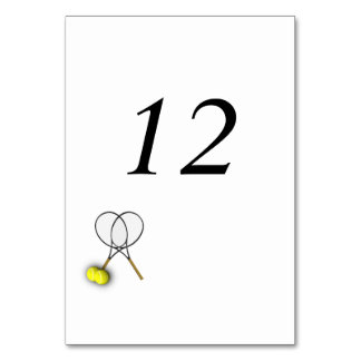 Tennis Theme Table Number Placecards