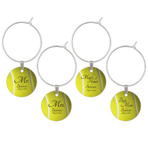 Tennis Theme Wedding Wine Tag Mrs. Charm