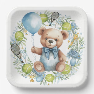 Tennis themed Baby Shower for Baby Boy Party Paper Plates
