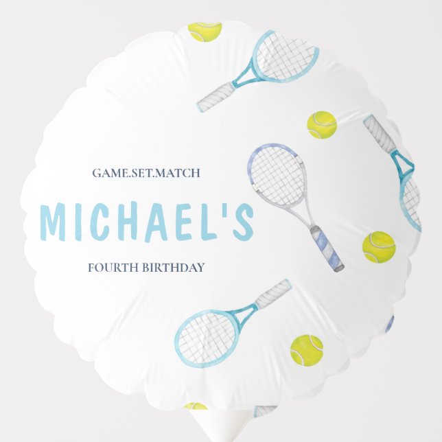 Tennis Themed Birthday Balloon (Front)