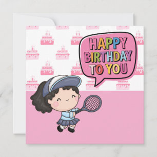 "Tennis-Themed Birthday Card: Aces & Cheers!" Card