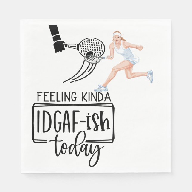 Tennis-themed design funny saying quotes napkins (Front)