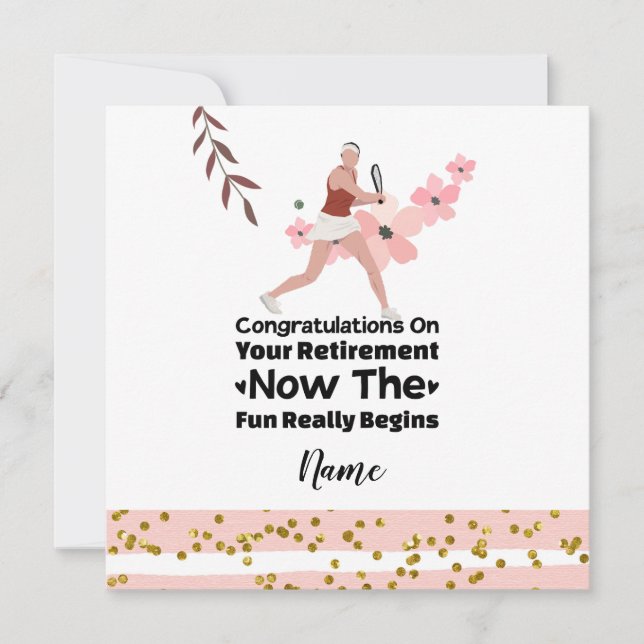 Tennis themed for Retirement  to Tennis Player  Ca Card (Front)