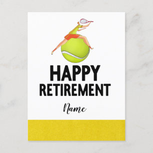Tennis themed for Retirement to Tennis Player Postcard