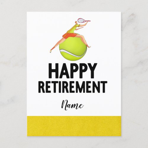 Tennis themed for Retirement  to Tennis Player Postcard