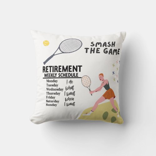 Tennis themed for Retirement  to Tennis Player    Throw Pillow