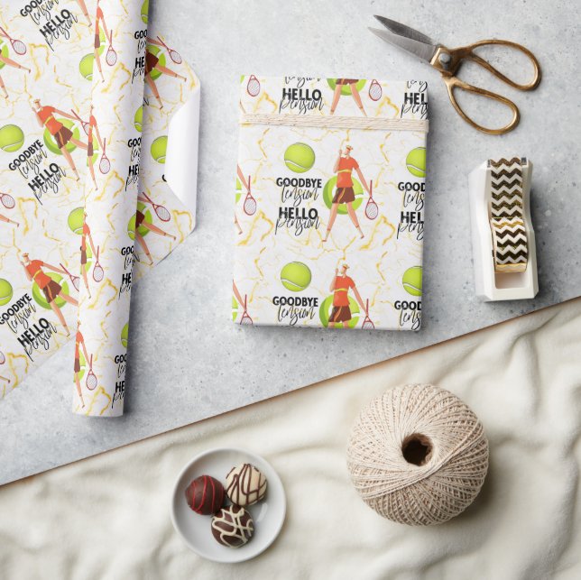 Tennis themed for Retirement  to Tennis Player   Wrapping Paper (Crafts)