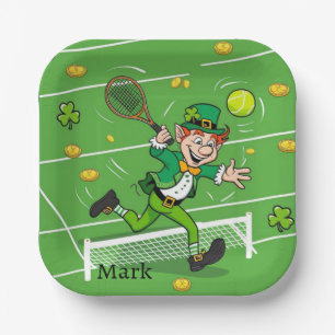 Tennis themed for St. Patrick's Day Paper Plates