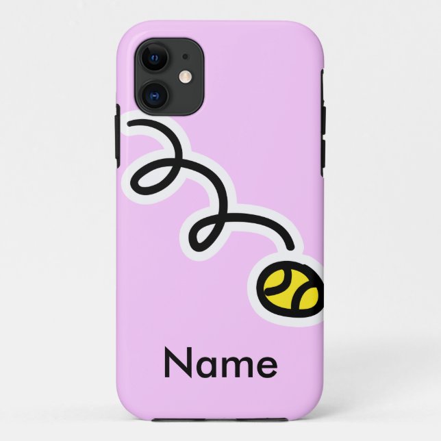 Tennis themed iphone case with your name (Back)