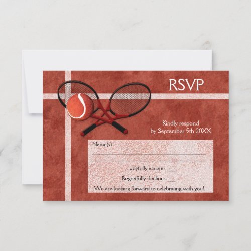 Tennis Themed Party RSVP Card