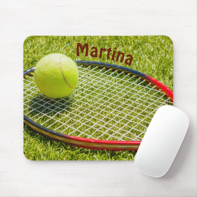Tennis Themed Personalized Mouse Pad (With Mouse)