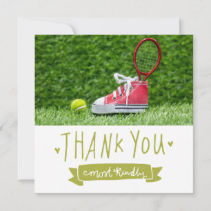 Tennis themed thank you card