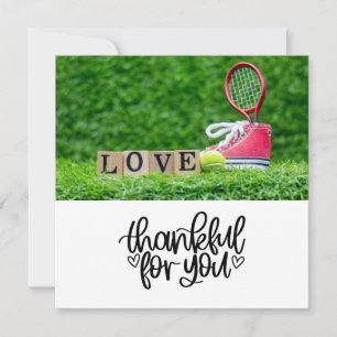 Tennis themed thank you card