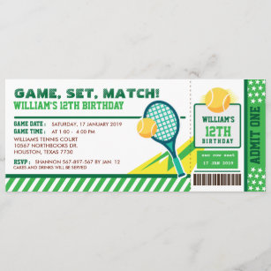 Tennis Invitations Zazzle