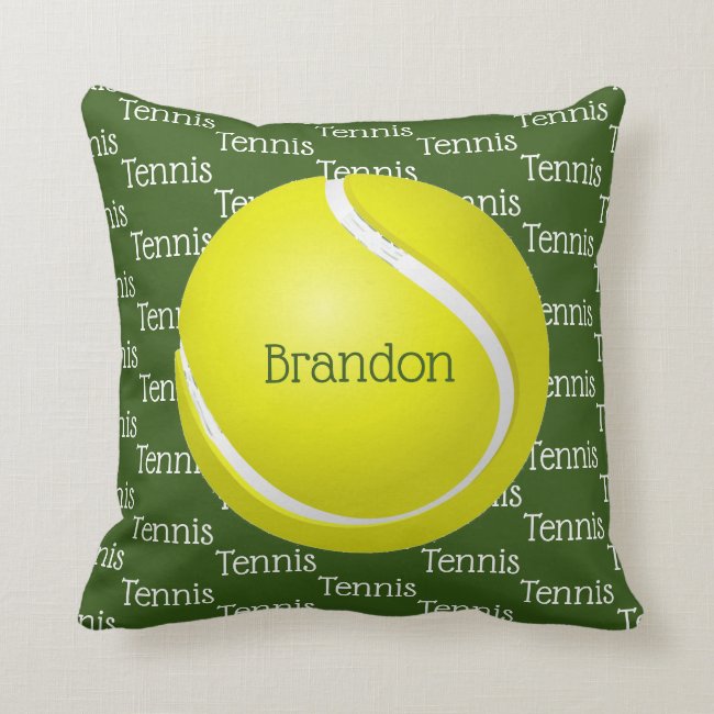 Tennis Tiled Text Design Throw Pillow