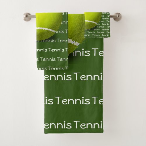 Tennis Tiled Text Design Towel Set
