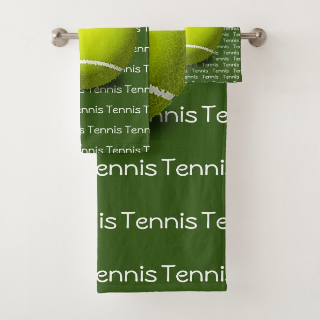 Tennis Tiled Text Design Towel Set