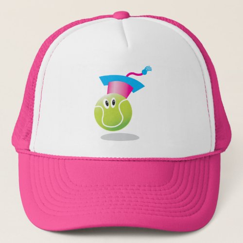 Tennis Tots Academy_Bouncee_pink  white Trucker Hat