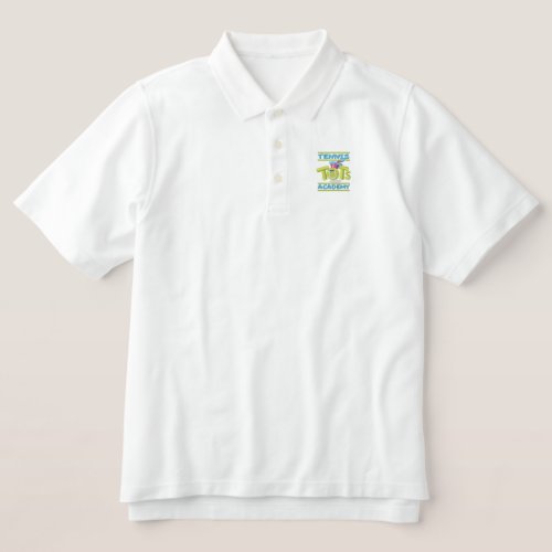 Tennis Tots Academy stacked logo on chest Embroidered Polo Shirt