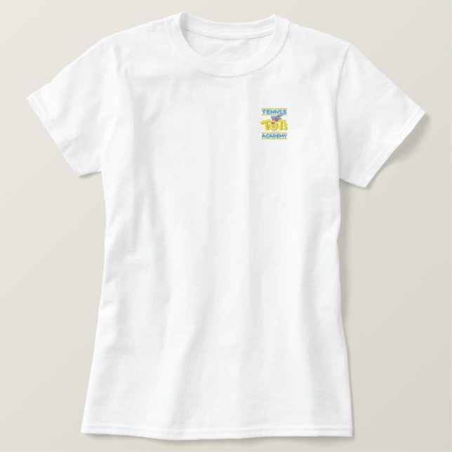 Tennis Tots Academy stacked logo on chest Embroidered Shirt (Design Front)